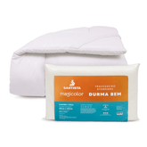 Kit Pillow Top Matelassê Sono Bom + Travesseiro Suporte Firme/Extra Firme Durma Bem